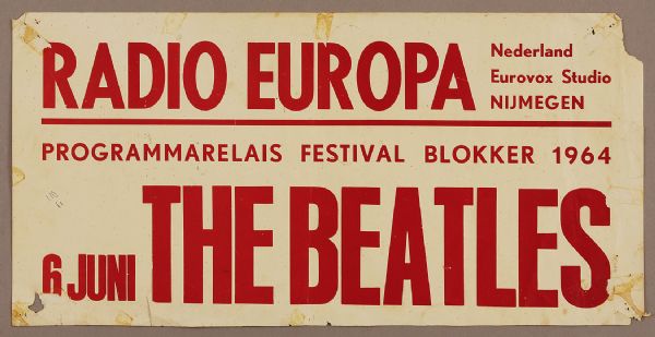 Beatles Original 1964 Festival Blokker Concert Poster