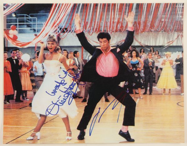 John Travolta and Olivia Newton John Signed "Grease" 14 x 11 Photograph