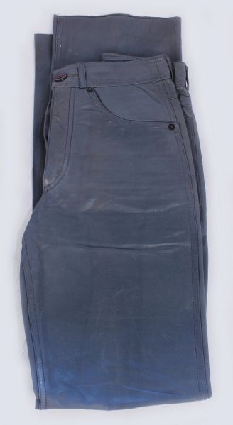 La Toya Jackson Grey Leather Pants, c.80s