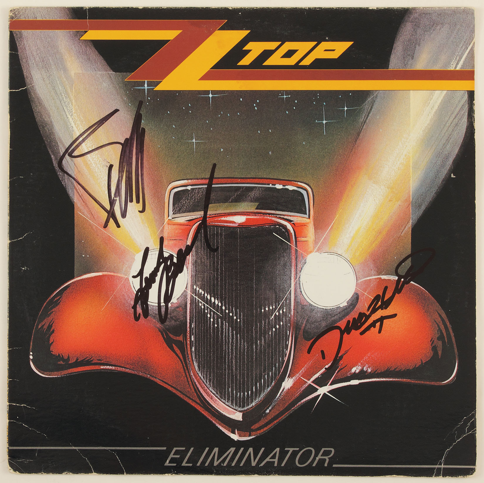 Lot Detail - ZZ Top Group Signed Eliminator Record Album 