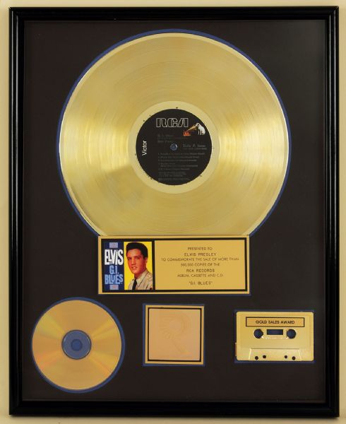 "G.I. Blues" Original RIAA Gold Award Presented to Elvis Presley