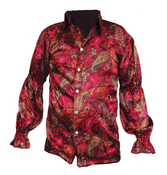 Elvis Presley Owned & Worn IC Costume Paisley Silk Shirt