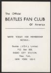 Beatles Fan Club of America Original Card