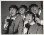 Beatles 1963 Iconic Collarless Jackets Original Wire Photograph