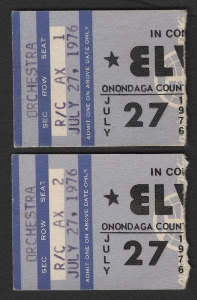 Elvis Presley Original 1976 Concert Ticket Stubs