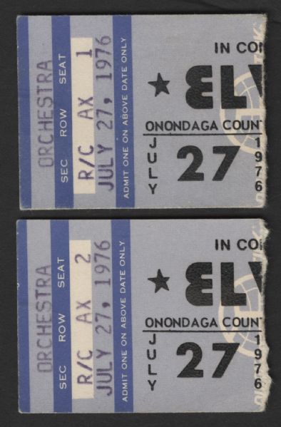 Elvis Presley Original 1976 Concert Ticket Stubs