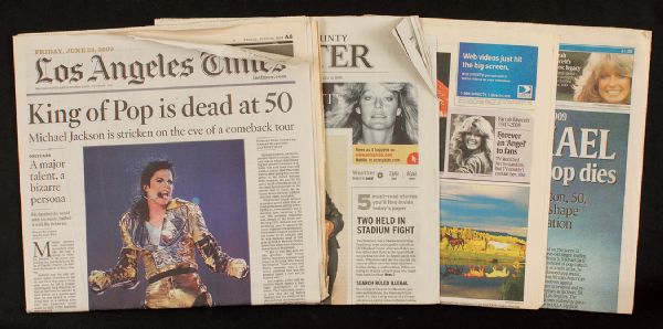 Michael Jackson Newspaper Archive Regarding His Tragic Death