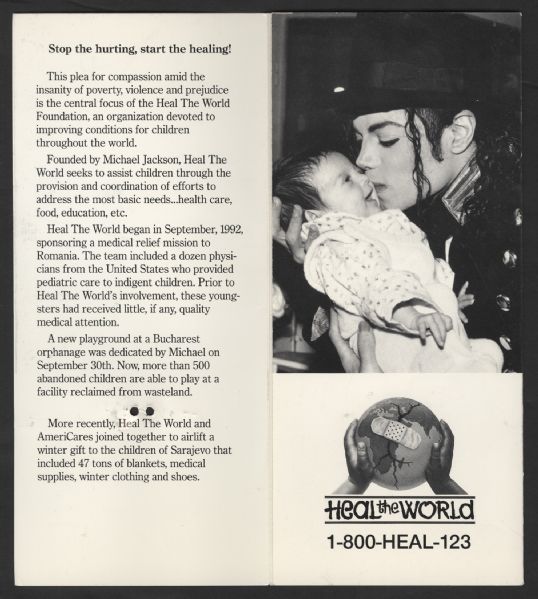 Michael Jacksons Personal Original Heal The World Brochure