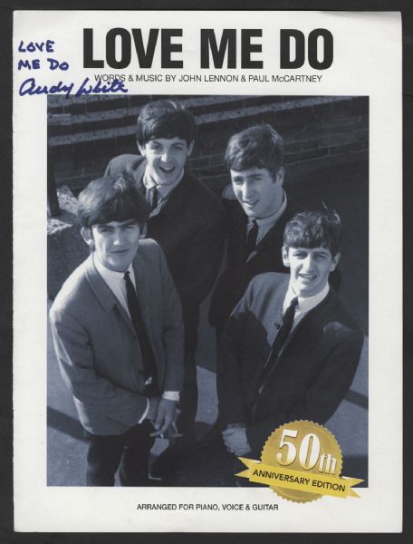 Beatles Andy White Signed "Love Me Do" Sheet Music