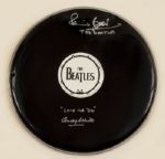 Beatles Pete Best and Andy White Signed and Inscribed Drum Head