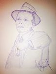 Michael Jackson Original Signed Drawing Of Frank Sinatra