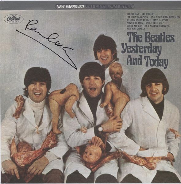 Paul McCartney Signed Beatles "Butcher" Album Cover Reproduction