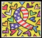 Michael Jackson and Romero Britto Signed Original Limited Edition Print Giclée on Canvas