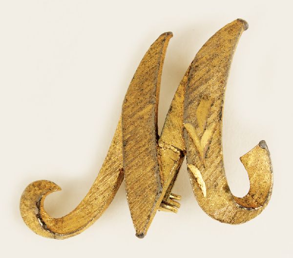 Michael Jackson Owned and Worn Gold "M" Pin