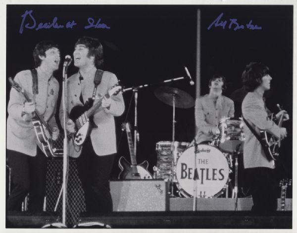 Sid Bernstein Signed Beatles Shea Stadium Photograph