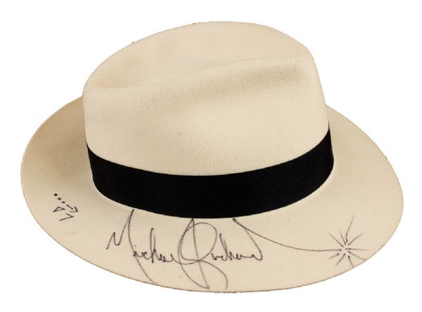 Michael Jacksons Last Signed and Inscribed "Smooth Criminal" Video Shoot Worn White Fedora