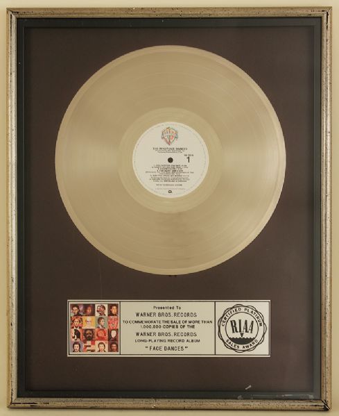 The Who "Face Dances" Original RIAA Platinum LP Record Album Award