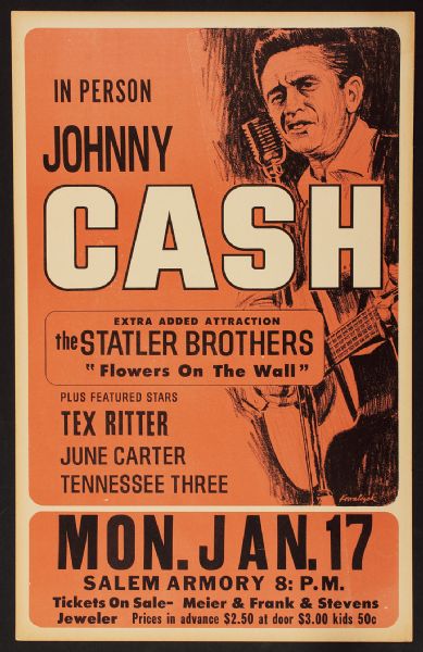 Johnny Cash Original Concert Poster
