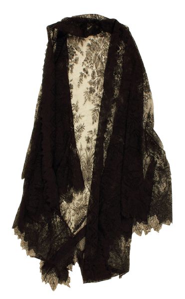 Stevie Nicks Owned & Worn Black Lace Shawl