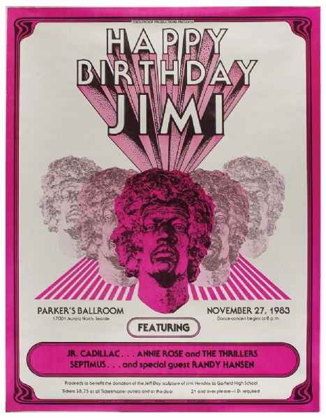 Jimi Hendrix Tribute Original Concert Poster