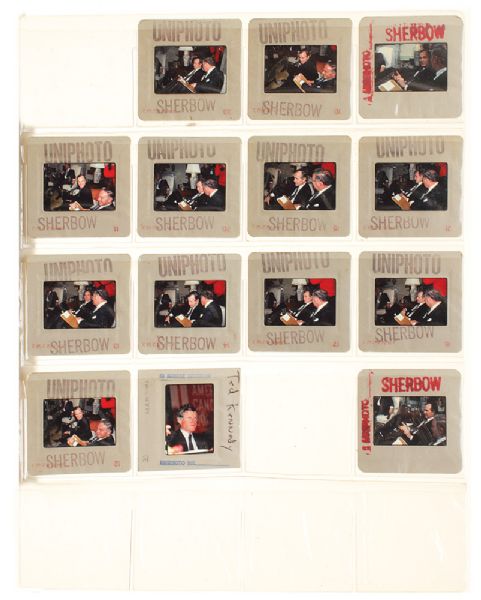 Time Magazine News Photographer Robert Sherbow Original Negatives of President George H.W. Bush and Senator Ted Kennedy
