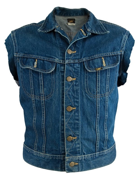Lot Detail Bruce Springsteen Owned and Worn Sleeveless Born in the U.S.A. Denim Jacket