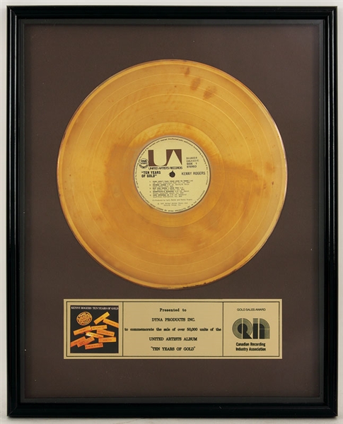 Kenny Rogers "Ten Years of Gold" Canadian Award