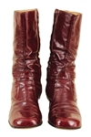 Elvis Presley Owned & Worn Burgundy Patent Leather Tall Boots