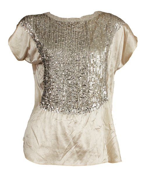 Michael Jackson Worn Andre Van Pier Custom Made Silver Sequin Shirt