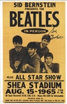 Beatles Promoter Sid Bernstein Signed Shea Stadium Reprint Mini-Poster