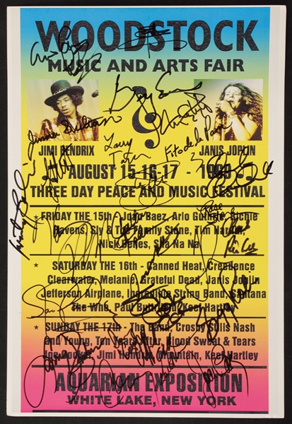 Woodstock Performers Signed "Woodstock" Poster Photo Print