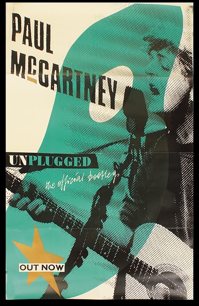 Paul McCartney Original Oversized Promotional Poster for "Unplugged"