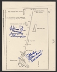 Lynyrd Skynyrd Artimus Pyle & Leslie Hawkins Signed Plane Crash Map