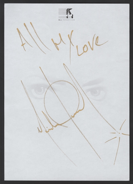 Michael Jackson Dangerous Tour Signed Original MJJ Productions Letterhead