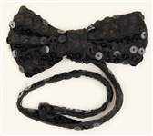 Michael Jackson "Off The Wall" Era Stage Worn Black Sequin Bow Tie