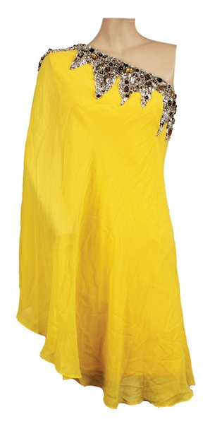 Taylor Swift Saturday Night Live Photoshoot Worn Yellow Beaded Dress