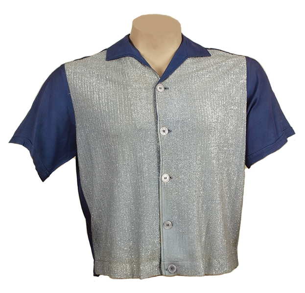 Elvis Presley "Jailhouse Rock" Movie Production Worn Blue Lurex Shirt