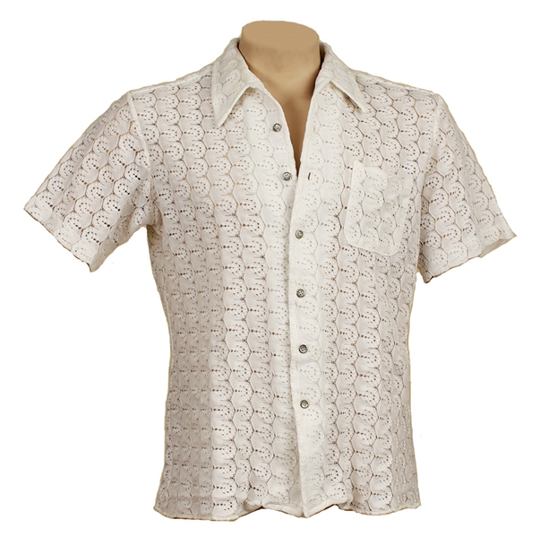Elvis Presley Owned & Worn Custom Made 50s Style White Short-Sleeved Shirt