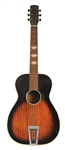 Elvis Presley Original Jailhouse Rock Film Used, Signed and Inscribed Harmony Sunburst Guitar