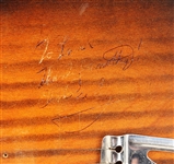 Elvis Presley Original Jailhouse Rock Film Used, Signed and Inscribed Harmony Sunburst Guitar