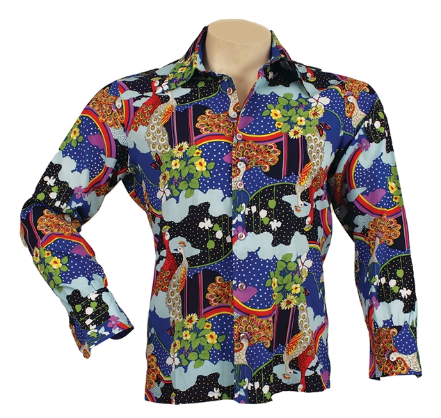 Elvis Presley Owned & Worn Long-Sleeved "Peacock" Shirt