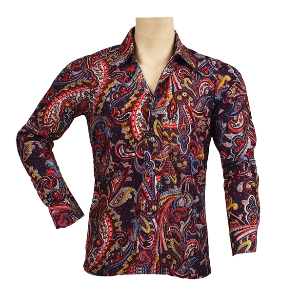 Elvis Presley Owned & Worn Early 1970s Long Sleeved Paisley Shirt