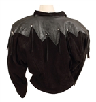 Janet Jackson Owned & Worn Black Leather & Suede Fringe Jacket