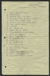 Elvis Presley Handwritten Song List