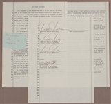 Joe Jackson Signed Original Jackson Victory Tour Settlement Agreement