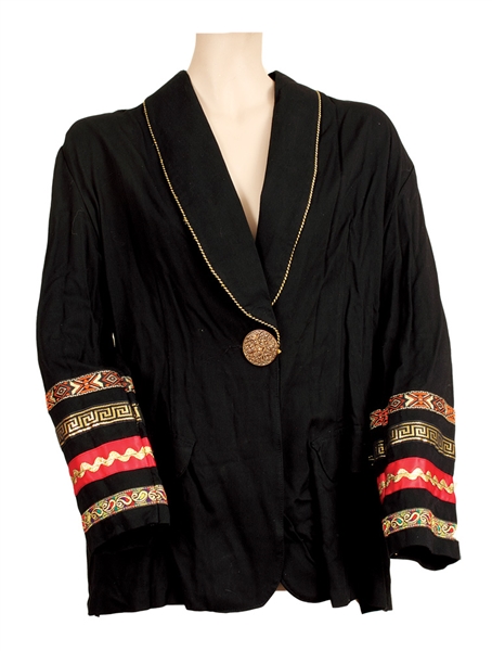 Janet Jackson Owned & Worn Black Jacket With Red and Gold Design