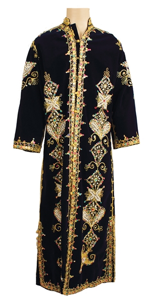 Elvis Presley Owned & Worn Elaborately Beaded and Embroidered Blue Velvet Caftan  