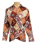 Elvis Presley Owned & Worn Geometric Paisley Print Long Sleeved Shirt