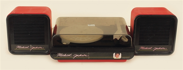 Jackson Family Owned and Used Vintage Michael Jackson 45 Record Player and Speakers