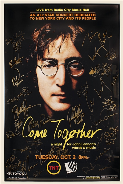 John Lennon "Come Together" All Star Tribute Concert Poster Signed by Performers
